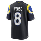 Silnrao LA.Rams #8 Jared Verse Player Midnight Blue Rivalries Collection Game Stitched Jerseys