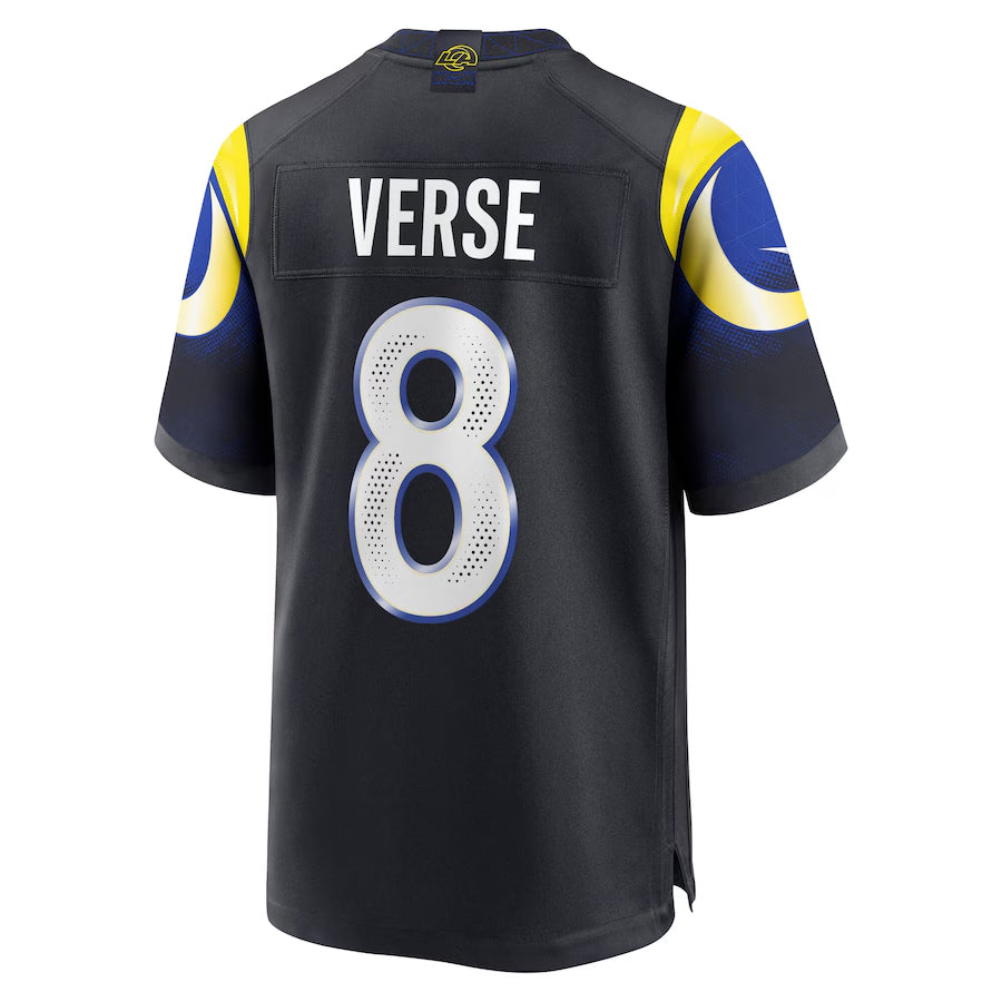 Silnrao LA.Rams #8 Jared Verse Player Midnight Blue Rivalries Collection Game Stitched Jerseys