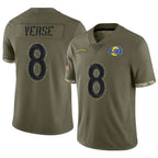 Silnrao LA.Rams #8 Jared Verse Player Arctic Camo Salute to Service Limited Stitched Jerseys