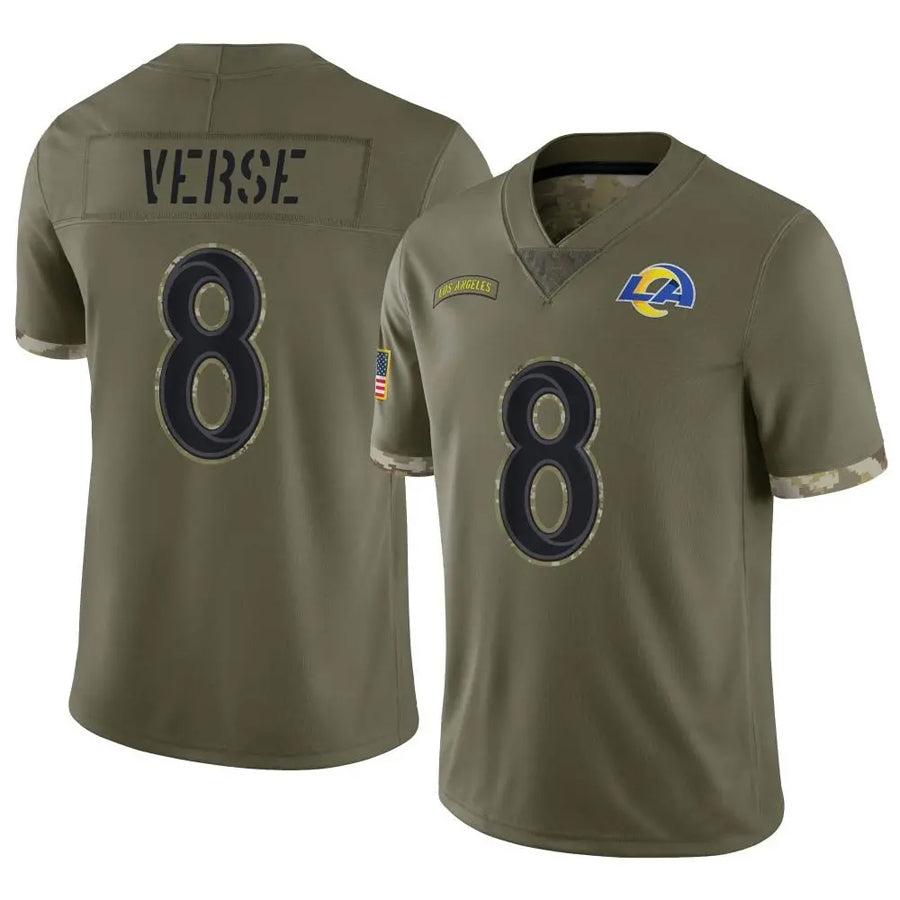 Silnrao LA.Rams #8 Jared Verse Player Arctic Camo Salute to Service Limited Stitched Jerseys