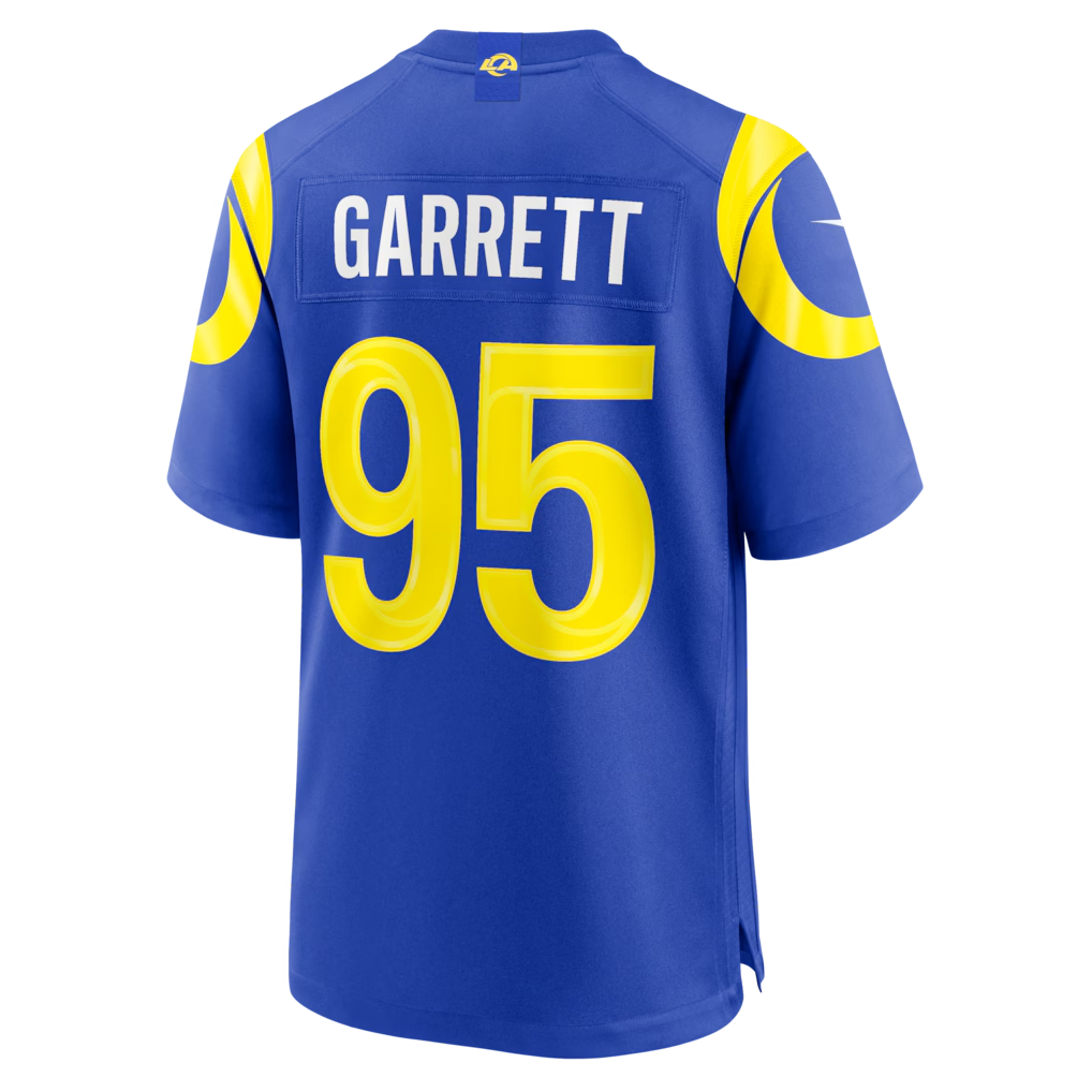 Silnrao LA.Rams #95 Myles Garrett Royal Game Stitched Jerseys