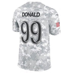 Silnrao LA.Rams #99 Aaron Donald Arctic Camo 2024 Salute to Service Retired Player Limited Jersey Stitched Jerseys