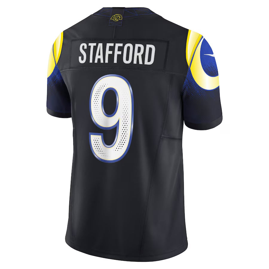 Silnrao LA.Rams #9 Matthew Stafford Player Midnight Blue Rivalries Collection Vapor Limited Stitched Jerseys