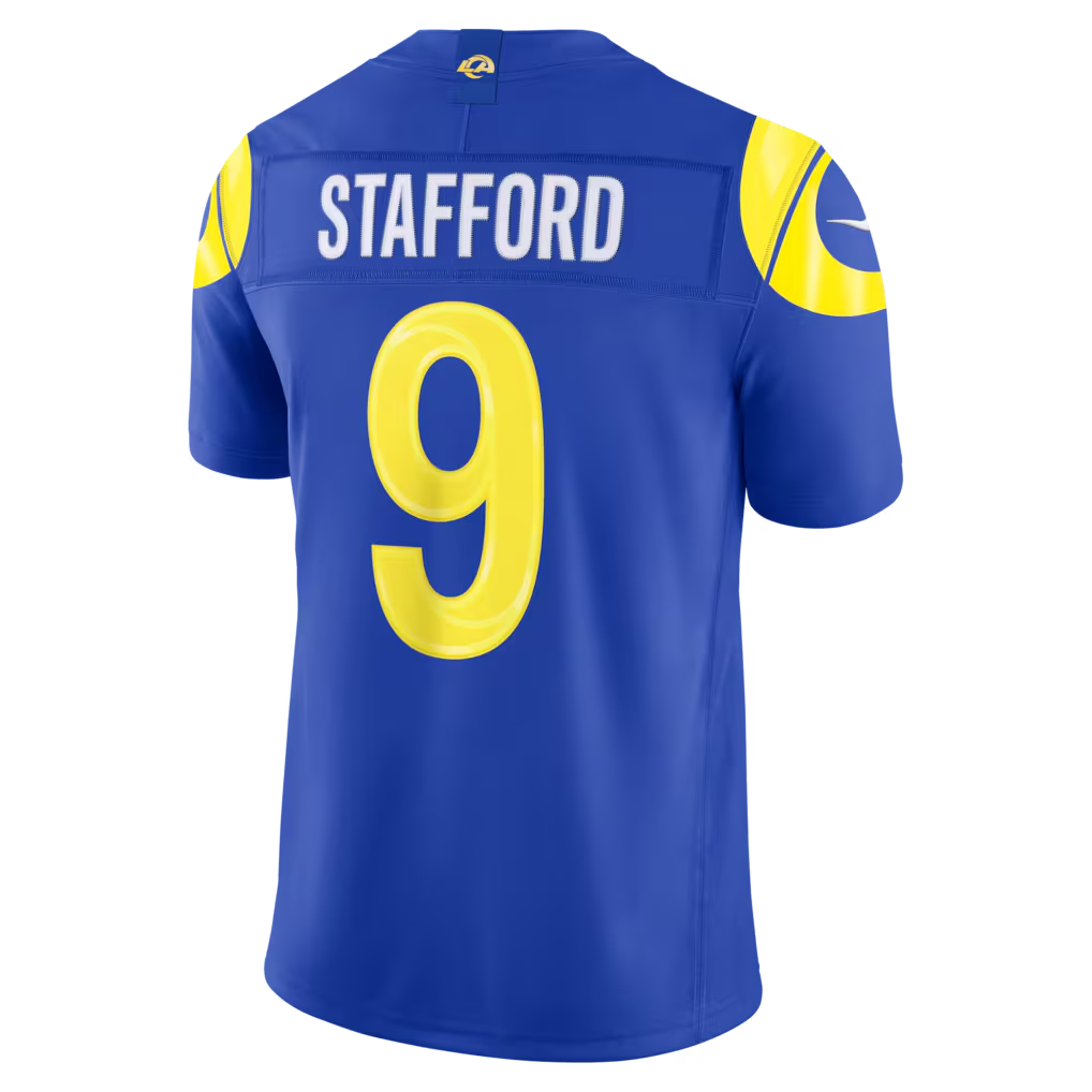Silnrao LA.Rams #9 Matthew Stafford Royal Team Vapor F.U.S.E. Stitched Limited Jerseys