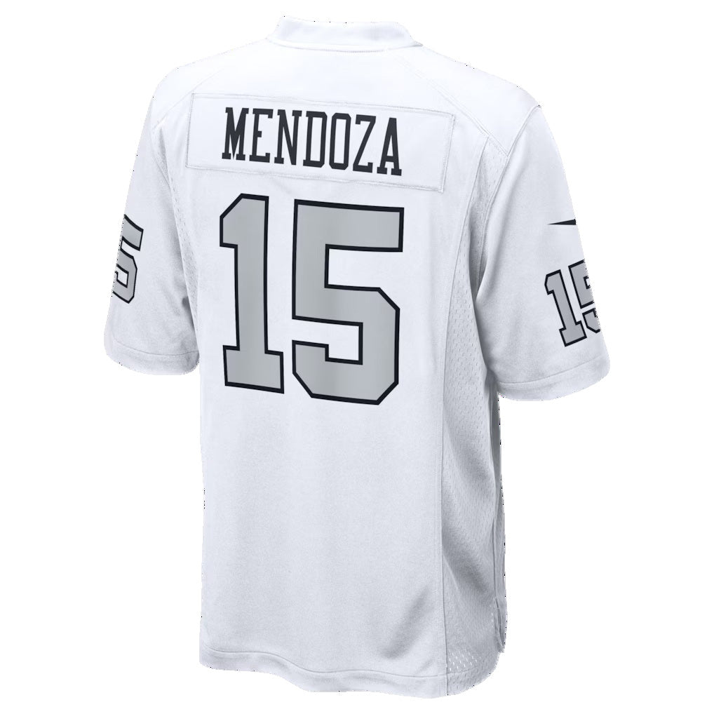 Silnrao LV.Raiders #15 Fernando Mendoza White Alternate Game Player Stitched Jerseys