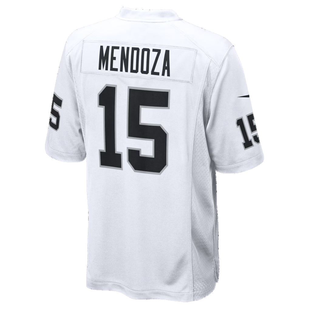 Silnrao LV.Raiders #15 Fernando Mendoza White Game Player Stitched Jerseys