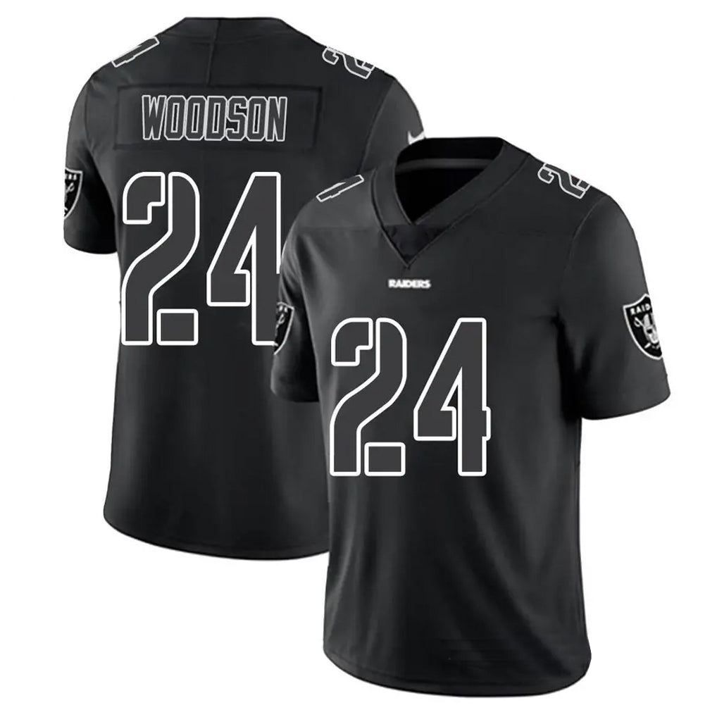 Silnrao LV.Raiders #24 Charles Woodson Player Black Impact Limited Stitched Jerseys