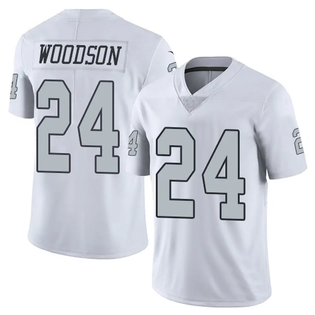 Silnrao LV.Raiders #24 Charles Woodson Player White Alternate Vapor Limited Stitched Jerseys