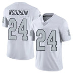 Silnrao LV.Raiders #24 Charles Woodson Player White Alternate Vapor Limited Stitched Jerseys