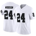 Silnrao LV.Raiders #24 Charles Woodson Player White Vapor F.U.S.E Limited Stitched Jerseys