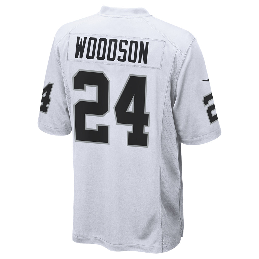 Silnrao LV.Raiders #24 Charles Woodson Player Whtie Home Game  Stitched Jerseys