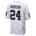 Silnrao LV.Raiders #24 Charles Woodson Player Whtie Home Game  Stitched Jerseys