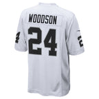 Silnrao LV.Raiders #24 Charles Woodson Player Whtie Home Game  Stitched Jerseys
