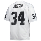 Silnrao LV.Raiders #34 Bo Jackson Mitchell & Ness White Big & Tall 1988 Retired Player Replica Stitched Jerseys