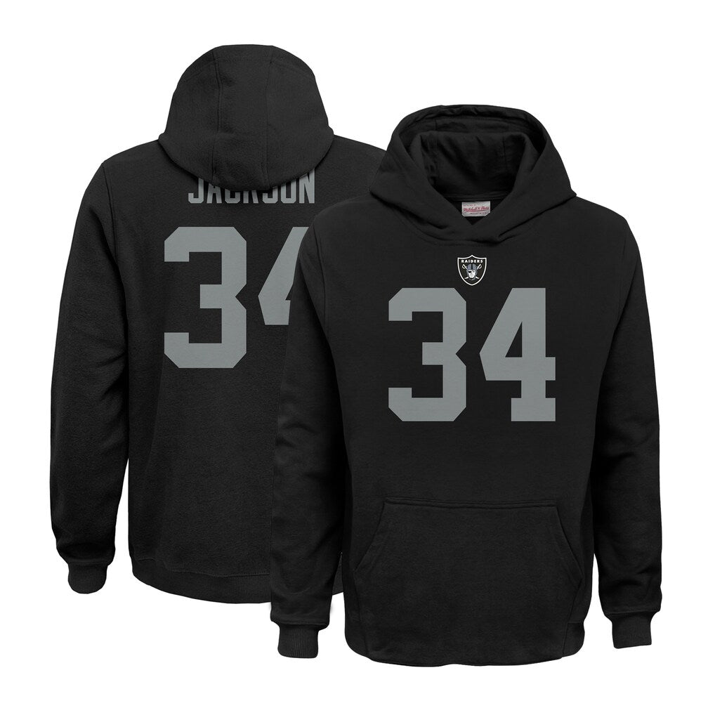 Silnrao LV.Raiders #34 Bo Jackson Player Black Salute to Service Hoodies Stitched Jerseys