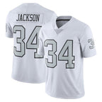 Silnrao LV.Raiders #34 Bo Jackson Player White Alternate Vapor F.U.S.E Limited Stitched Jerseys