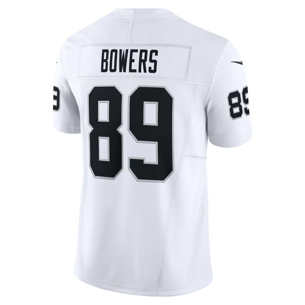 Silnrao LV.Raiders #89 Brock Bowers White Vapor F.U.S.E. Limited Stitched Jerseys