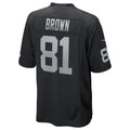 Silnrao LV.Raiders #81 Tim Brown Player Black Home Game Stitched Jerseys