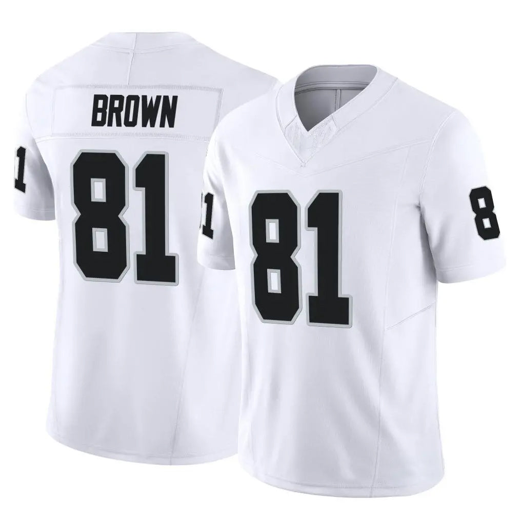 Silnrao LV.Raiders #81 Tim Brown Player White Vapor F.U.S.E Limited Stitched Jerseys