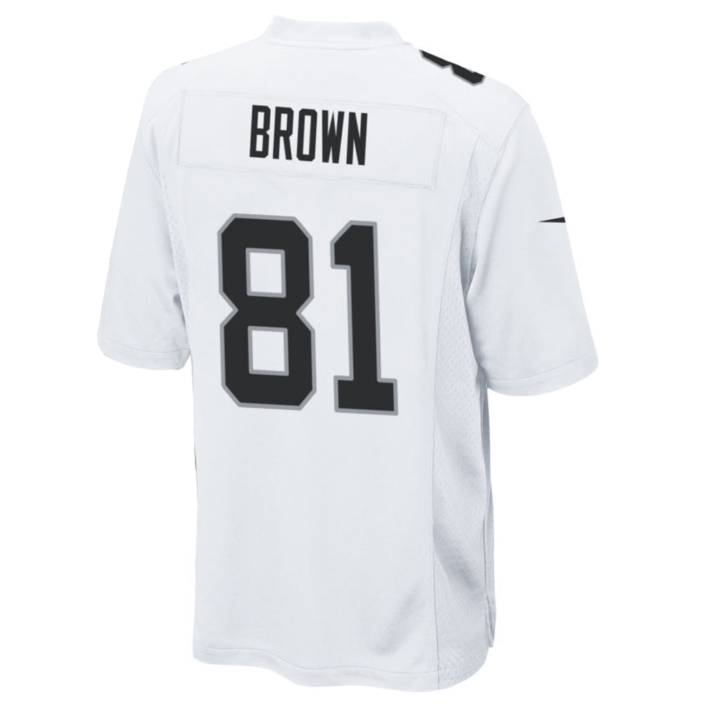 Silnrao LV.Raiders #81 Tim Brown Player Whtie Home Game Stitched Jerseys