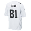 Silnrao LV.Raiders #81 Tim Brown Player Whtie Home Game Stitched Jerseys