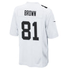 Silnrao LV.Raiders #81 Tim Brown Player Whtie Home Game Stitched Jerseys