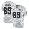 Silnrao LV.Raiders #89 Brock Bowers Player Arctic Camo Salute to Service Limited  Stitched Jerseys