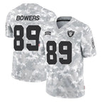 Silnrao LV.Raiders #89 Brock Bowers Player Arctic Camo Salute to Service Limited  Stitched Jerseys