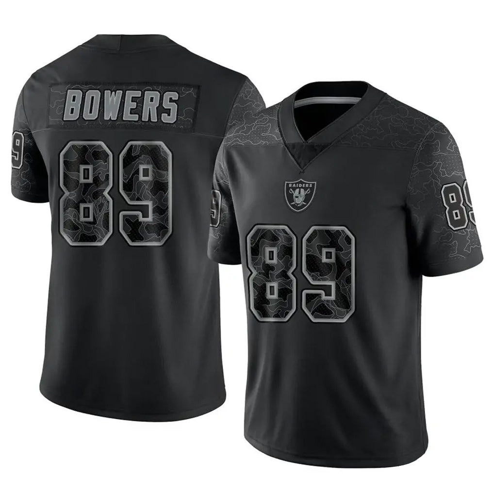 Silnrao LV.Raiders #89 Brock Bowers Player RFLCTV Limited Black Stitched Jerseys