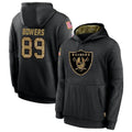 Silnrao LV.Raiders #89 Brock Bowers Player Salute to Service Black Hoodies Stitched Jerseys