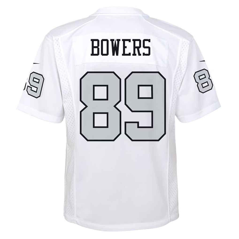 Silnrao LV.Raiders #89 Brock Bowers Player White Alternate Game Stitched Jerseys