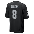 Silnrao LV.Raiders #8 Kirk Cousins Black Team Game Stitched Jerseys