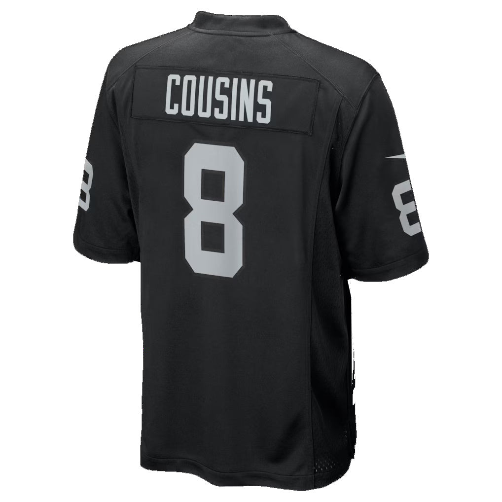 Silnrao LV.Raiders #8 Kirk Cousins Black Team Game Stitched Jerseys