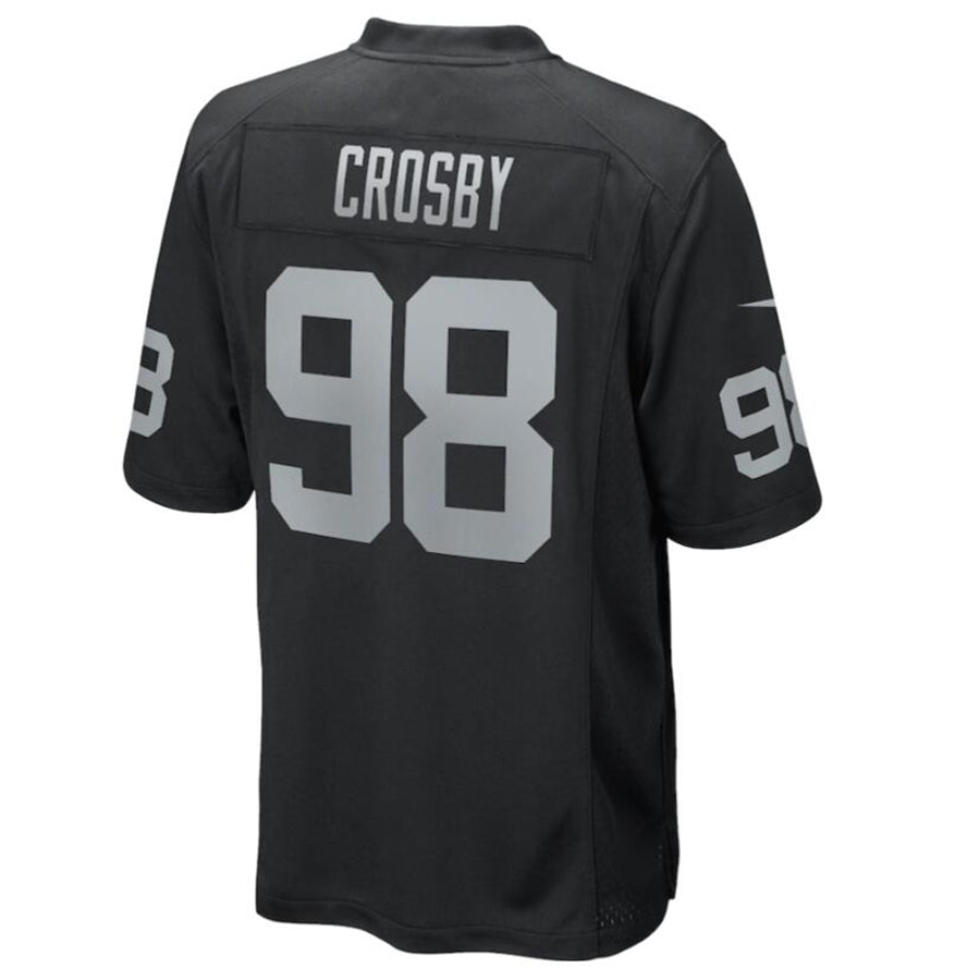 Silnrao LV.Raiders #98 Maxx Crosby Black Game Jersey American Stitched Jerseys