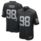 Silnrao LV.Raiders #98 Maxx Crosby Black Game Jersey American Stitched Jerseys