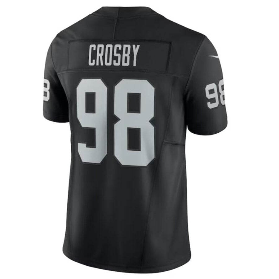 Silnrao LV.Raiders #98 Maxx Crosby Black Vapor F.U.S.E. Limited Jersey American Stitched Jerseys