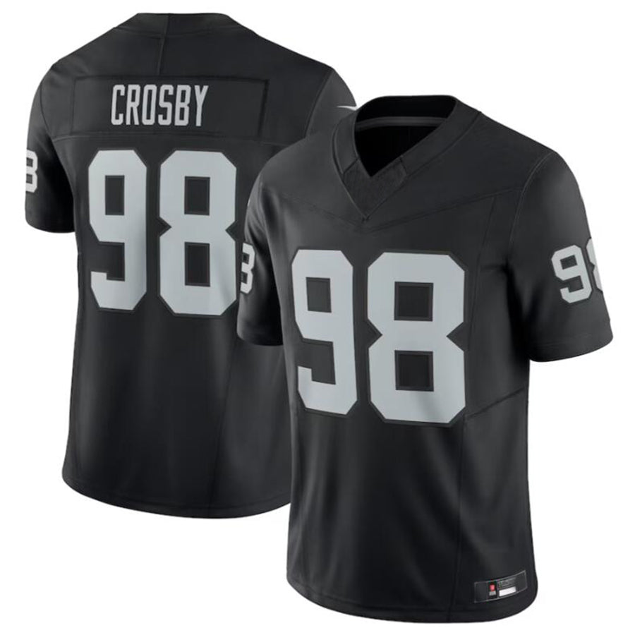Silnrao LV.Raiders #98 Maxx Crosby Black Vapor F.U.S.E. Limited Jersey American Stitched Jerseys
