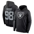 Silnrao LV.Raiders #98 Maxx Crosby Player Black Salute to Service Hoodies Stitched Jerseys