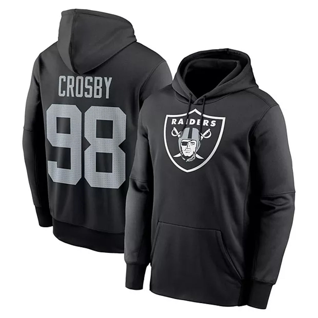 Silnrao LV.Raiders #98 Maxx Crosby Player Black Salute to Service Hoodies Stitched Jerseys