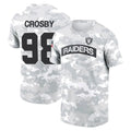 Silnrao LV.Raiders #98 Maxx Crosby Player Black Salute to Service T-Shirts Stitched Jerseys
