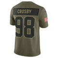 Silnrao LV.Raiders #98 Maxx Crosby Player Salute To Service Limited Olive Stitched Jerseys