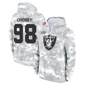 Silnrao LV.Raiders #98 Maxx Crosby Player Salute to Service Hoodies Stitched Jerseys