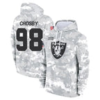 Silnrao LV.Raiders #98 Maxx Crosby Player Salute to Service Hoodies Stitched Jerseys