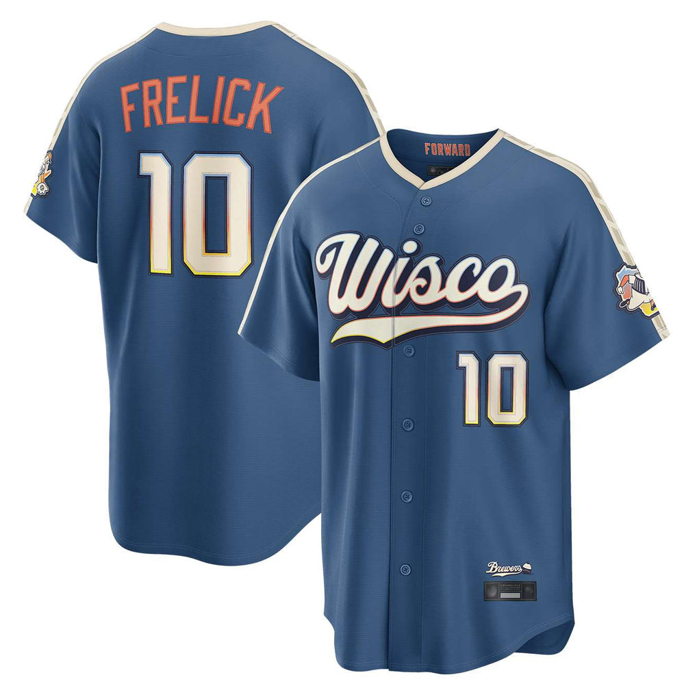 Silnrao M.Brewers #10 Sal Frelick Player Blue 2026 City Connect Home Game Stitched Jerseys