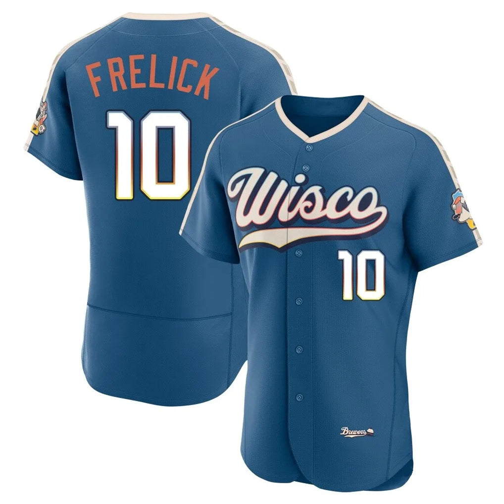 Silnrao M.Brewers #10 Sal Frelick Player Blue 2026 City Connect Home Limited Elite Stitched Jerseys