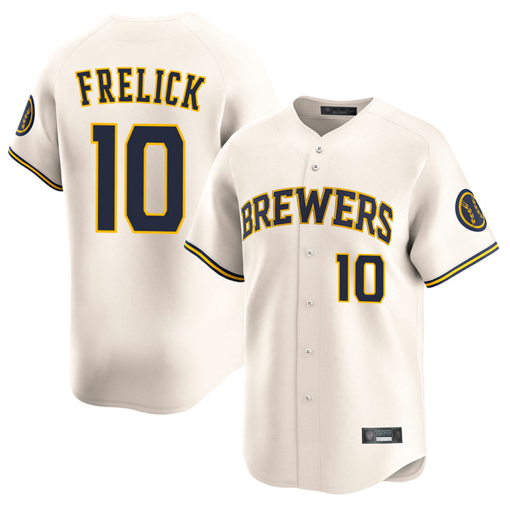 Silnrao M.Brewers #10 Sal Frelick Player Cream Home Limited Game Stitched Jerseys