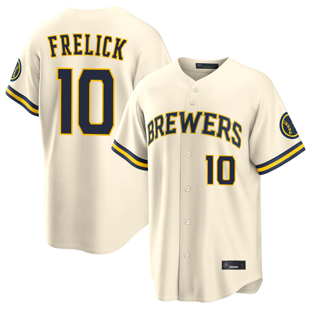 Silnrao M.Brewers #10 Sal Frelick Player Cream Home Limited Stitched Jerseys