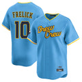Silnrao M.Brewers #10 Sal Frelick Player Light Blue City Connect Home Limited Stitched Jerseys