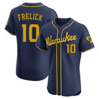 Silnrao M.Brewers #10 Sal Frelick Player Navy Home Limited Elite Stitched Jerseys