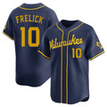 Silnrao M.Brewers #10 Sal Frelick Player Navy Home Limited Stitched Jerseys